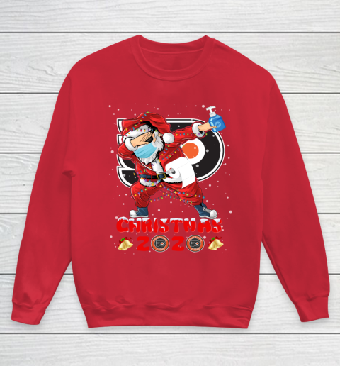 Philadelphia Flyers Funny Santa Claus Dabbing Christmas 2020 NHL Youth Sweatshirt 7