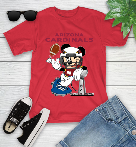 NFL Arizona Cardinals Mickey Mouse Disney Super Bowl Football T Shirt Youth T-Shirt 10