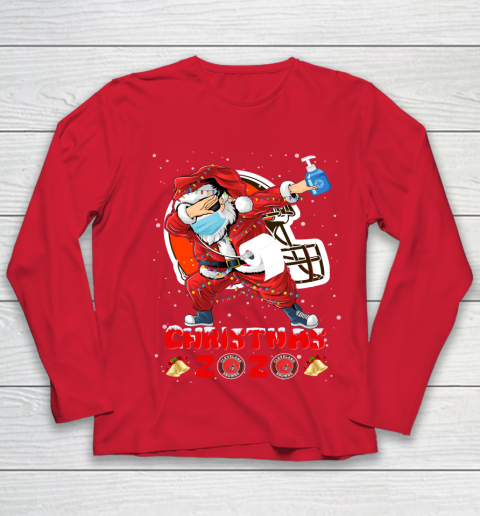 Cleveland Browns Funny Santa Claus Dabbing Christmas 2020 NFL Youth Long Sleeve 8