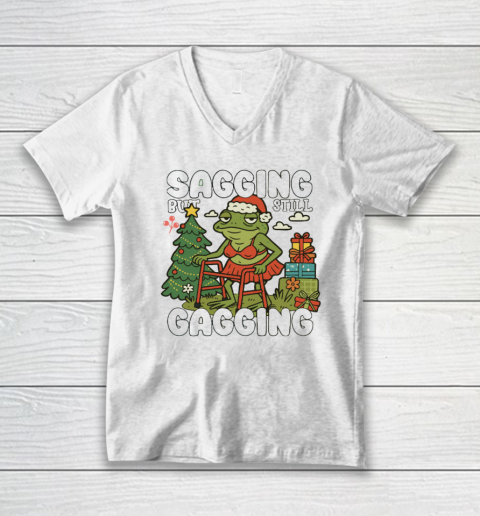 Sagging But Still Gagging Christmas Shirt V-Neck T-Shirt