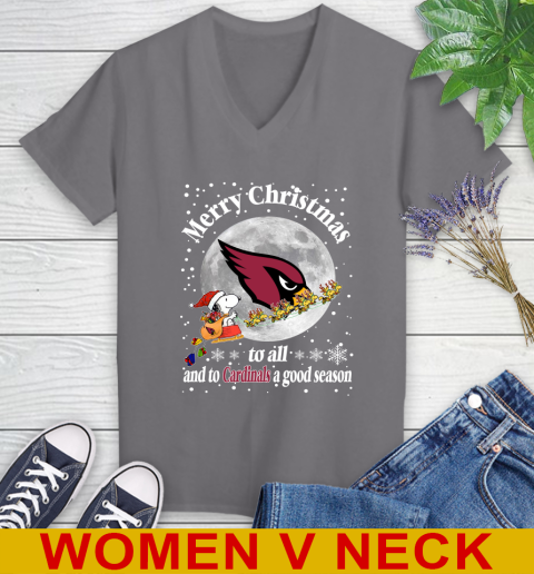 Arizona Cardinals Merry Christmas To All And To Cardinals A Good Season NFL Football Sports Women's V-Neck T-Shirt 11