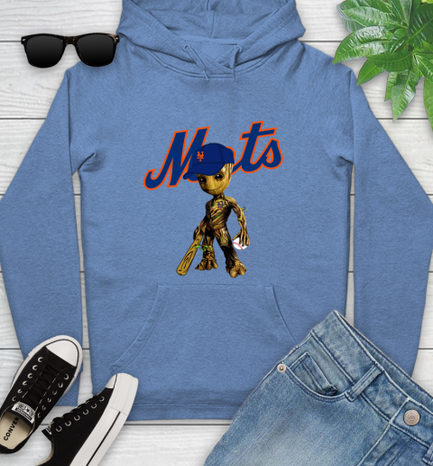 MLB New York Mets Groot Guardians Of The Galaxy Baseball Youth Hoodie 12