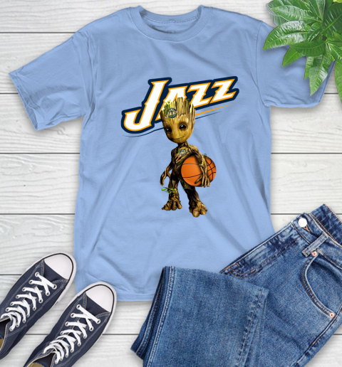 Utah Jazz NBA Basketball Groot Marvel Guardians Of The Galaxy T-Shirt 11
