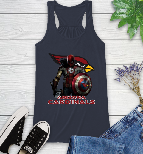 NFL Captain America Thor Spider Man Hawkeye Avengers Endgame Football Arizona Cardinals Racerback Tank 12