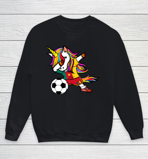 Dabbing Unicorn Cameroon Football Cameroonian Flag Soccer Youth Sweatshirt