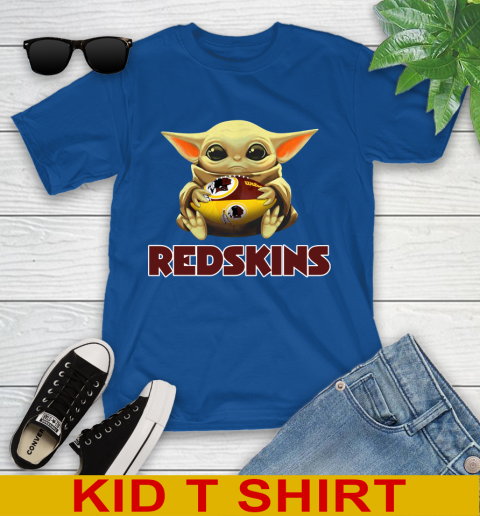 NFL Football Washington Redskins Baby Yoda Star Wars Shirt Youth T-Shirt 9