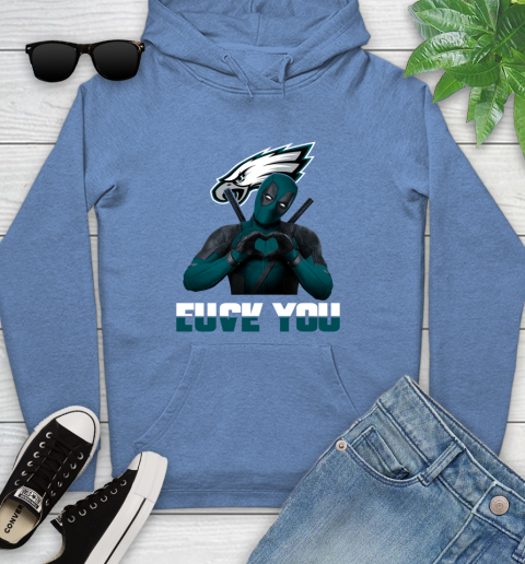 NHL Philadelphia Eagles Deadpool Love You Fuck You Football Sports Youth Hoodie 13