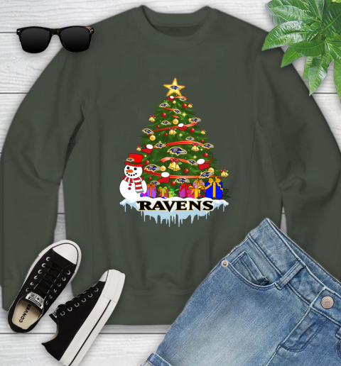 Baltimore Ravens Merry Christmas NFL Football Sports Youth Sweatshirt 10