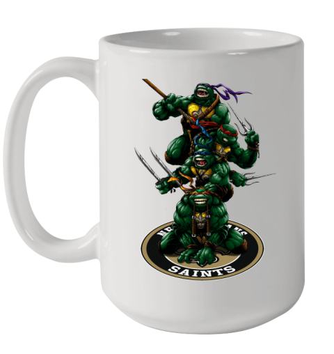 NFL Football New Orleans Saints Teenage Mutant Ninja Turtles Shirt Ceramic Mug 15oz