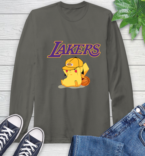 NBA Pikachu Basketball Sports Los Angeles Lakers Long Sleeve T-Shirt 8