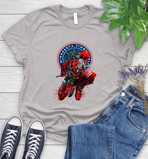NBA Deadpool Marvel Comics Sports Basketball Minnesota Timberwolves Women's T-Shirt 10
