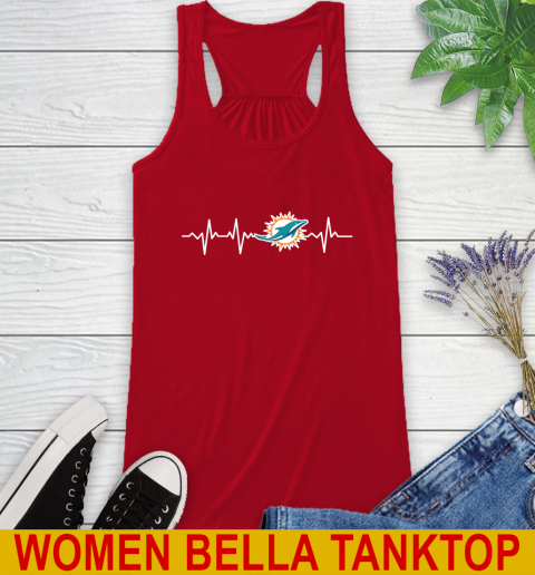 Miami Dolphins NFL Football Heart Beat Shirt Racerback Tank 4