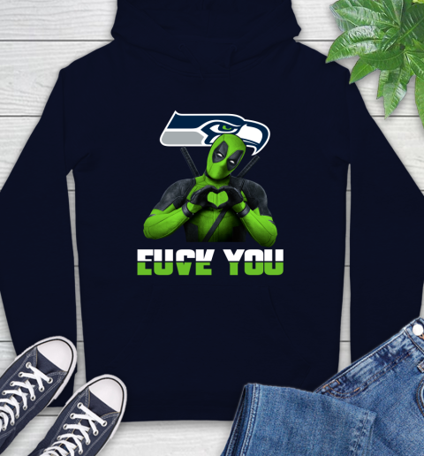 NHL Seattle Seahawks Deadpool Love You Fuck You Football Sports Hoodie 3