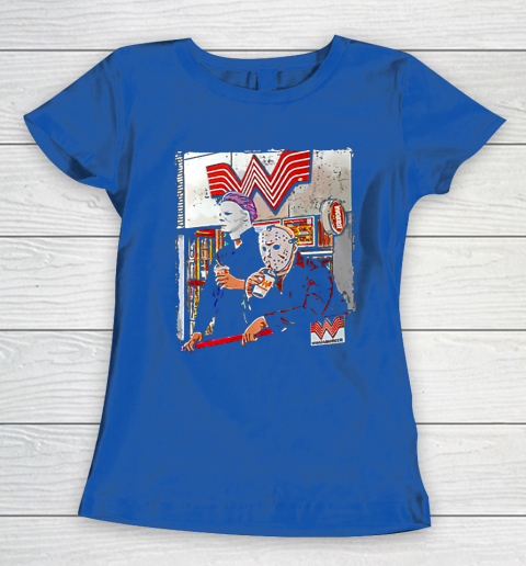 Michael Myers and Jason Voorhees drinking Whataburger Women's T-Shirt 8