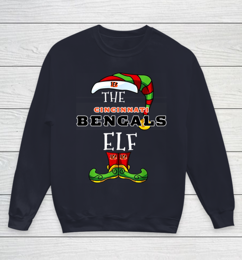 Cincinnati Bengals Christmas ELF Funny NFL Youth Sweatshirt 2