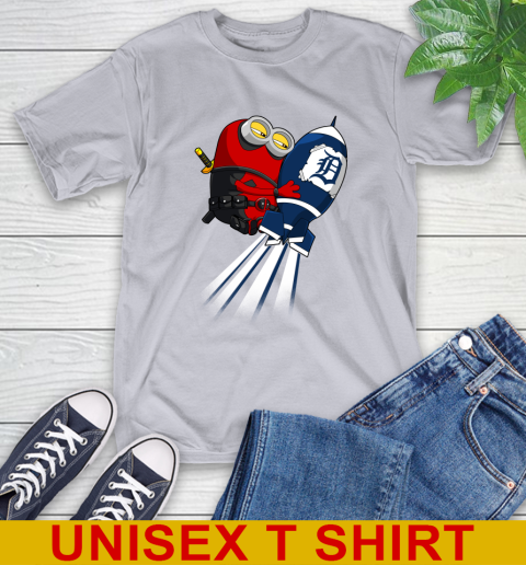 MLB Baseball Detroit Tigers Deadpool Minion Marvel Shirt T-Shirt 5