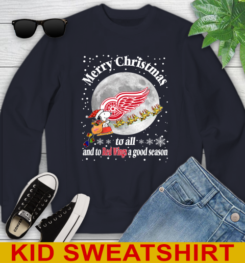 Detroit Red Wings Merry Christmas To All And To Red Wings A Good Season NHL Hockey Sports Youth Sweatshirt 2