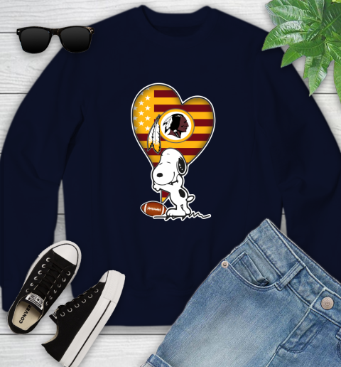 Washington Redskins NFL Football The Peanuts Movie Adorable Snoopy Youth Sweatshirt 3