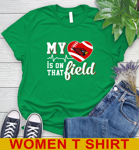 NFL My Heart Is On That Field Football Sports St.Louis Cardinals Women's T-Shirt 7