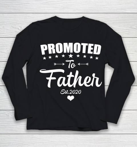 Father gift shirt Cute Promoted to Father 2020 New Father to be Gift Baby T Shirt Youth Long Sleeve