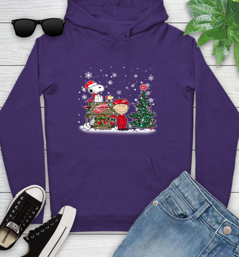 NHL Detroit Red Wings Snoopy Charlie Brown Woodstock Christmas Stanley Cup Hockey Youth Hoodie 5