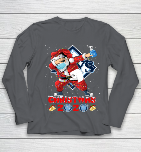 Tampa Bay Rays Funny Santa Claus Dabbing Christmas 2020 MLB Youth Long Sleeve 6