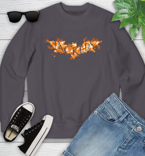 NFL Green Bay Packers Batman Logo DC Football Sports Shirt Youth Sweatshirt 5