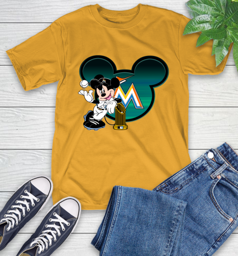 MLB Miami Marlins The Commissioner's Trophy Mickey Mouse Disney T-Shirt 4 MLB Miami Marlins The Commissioner's Trophy Mickey Mouse Disney T-Shirt - Image 4
