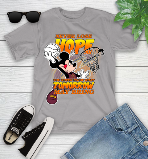Cleveland Cavaliers NBA Basketball Mickey Disney Never Lose Hope Youth T-Shirt 4