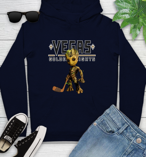 Vegas Golden Knights NHL Hockey Groot Marvel Guardians Of The Galaxy Youth Hoodie 4