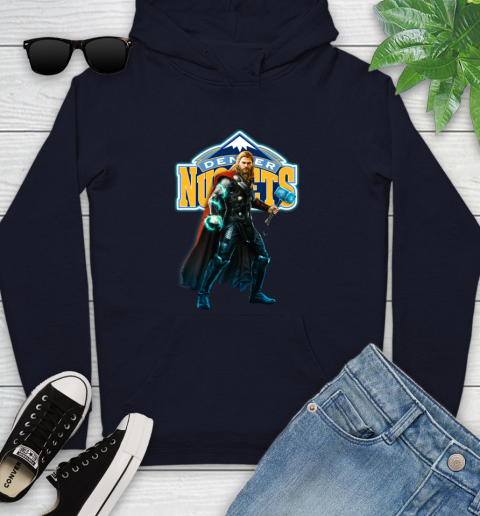 NBA Thor Avengers Endgame Basketball Denver Nuggets Youth Hoodie 4