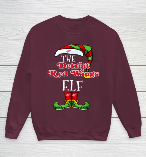 Detroit Red Wings Christmas ELF Funny NHL Youth Sweatshirt 4