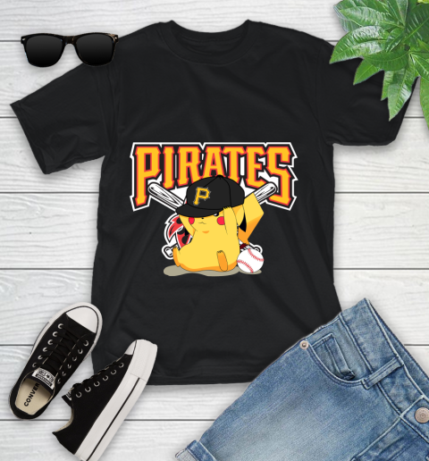 MLB Pikachu Baseball Sports Pittsburgh Pirates Youth T-Shirt 2