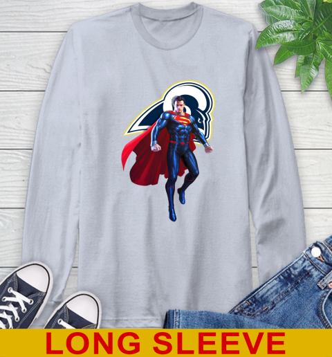 NFL Superman DC Sports Football Los Angeles Rams Long Sleeve T-Shirt 6