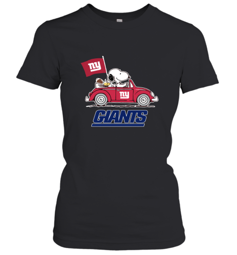 Snoopy And Woodstock Ride The New York Giants Car NFL Women's T-Shirt