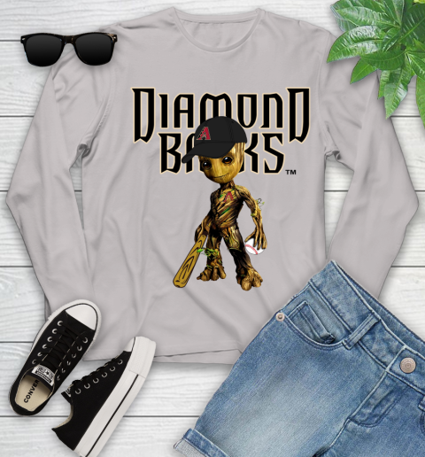 MLB Arizona Diamondbacks Groot Guardians Of The Galaxy Baseball Youth Long Sleeve 12