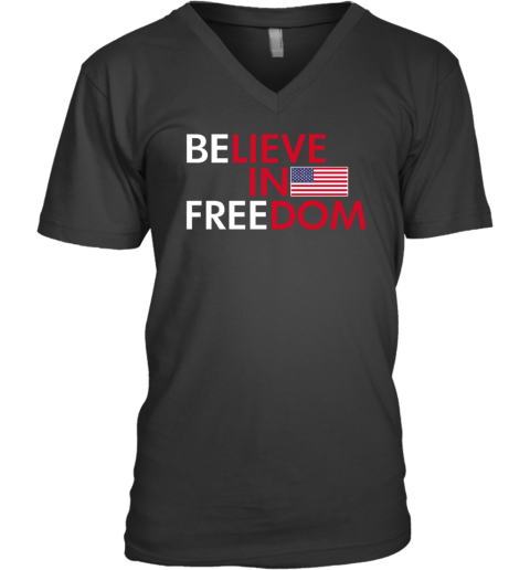Believe In Freedom America V-Neck T-Shirt