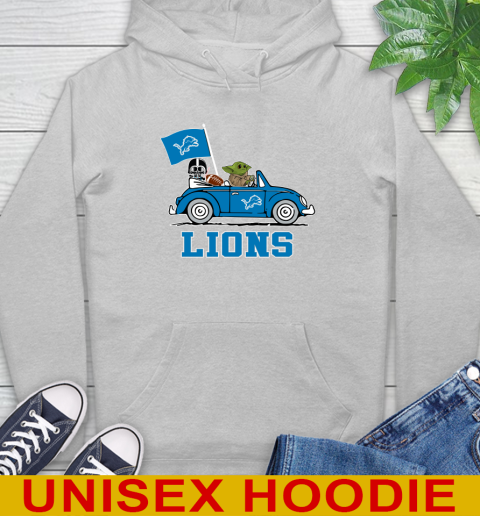 NFL Football Detroit Lions Darth Vader Baby Yoda Driving Star Wars Shirt Hoodie 6