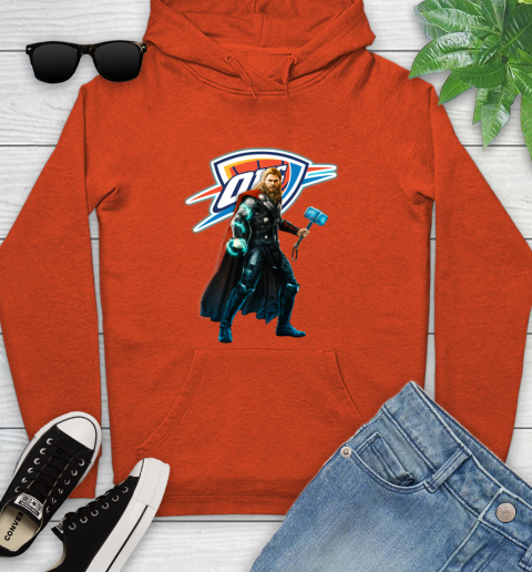 NBA Thor Avengers Endgame Basketball Oklahoma City Thunder Youth Hoodie 5