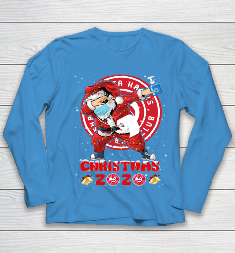Atlanta Hawks Funny Santa Claus Dabbing Christmas 2020 NBA Youth Long Sleeve 5