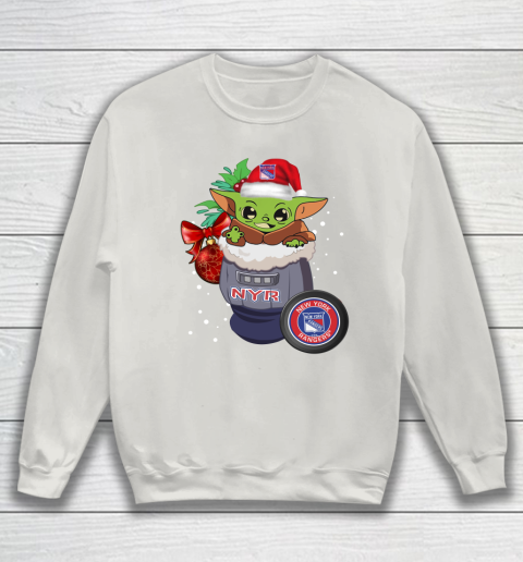 New York Rangers Christmas Baby Yoda Star Wars Funny Happy NHL Sweatshirt 10