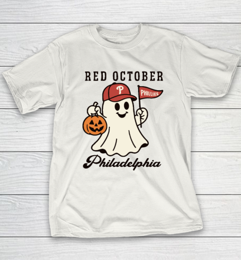 Red October Philadelphia Phillies Halloween Ghost Youth T-Shirt