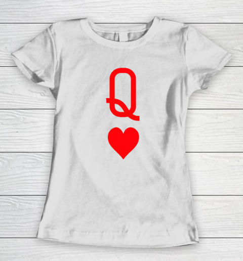 Queen Of Hearts Matching Couple Saint Valentine's Day Women's T-Shirt