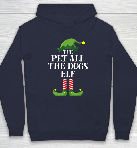 Pet All The Dogs Elf Matching Family Group Christmas Pajama Hoodie 2