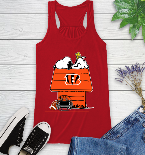 Cincinnati Bengals NFL Football Snoopy Woodstock The Peanuts Movie Racerback Tank 6