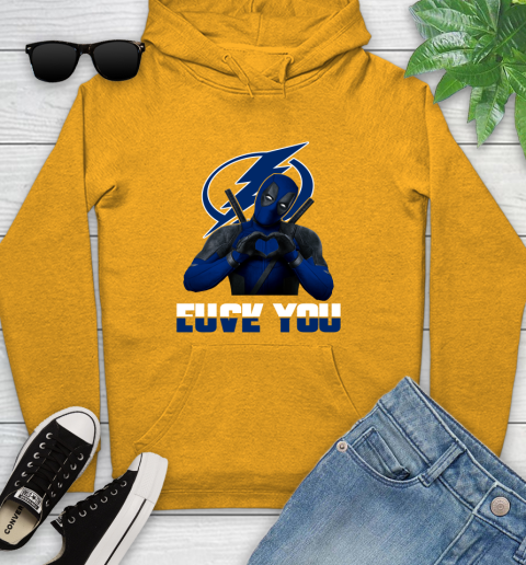 NHL Tampa Bay Lightning Deadpool Love You Fuck You Hockey Sports Youth Hoodie 2