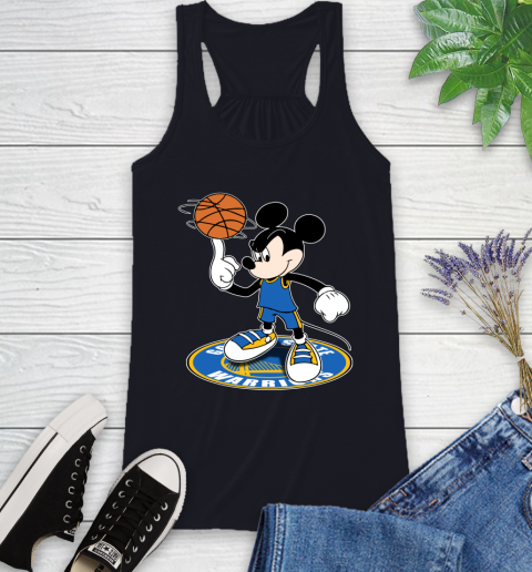 NBA Basketball Golden State Warriors Cheerful Mickey Disney Shirt Racerback Tank 9