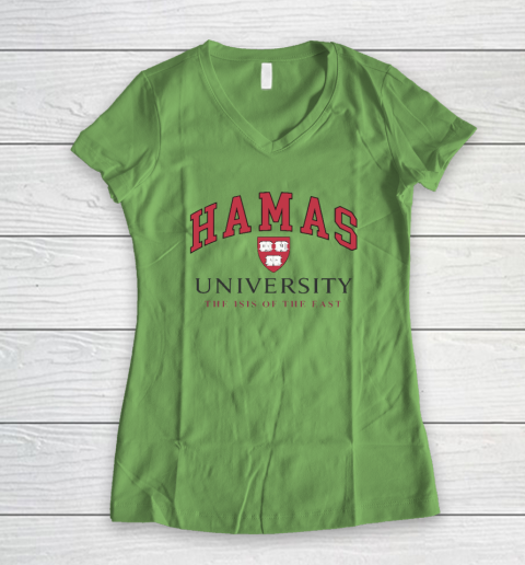 Hamas University Funny Women's V-Neck T-Shirt 4