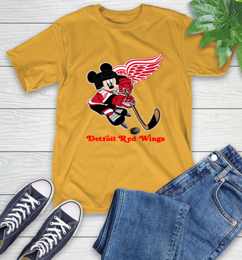 NHL Detroit Red Wings Mickey Mouse Disney Hockey T Shirt T-Shirt 3