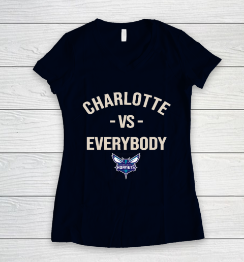 Charlotte Hornets Vs Everybody Women's V-Neck T-Shirt 2